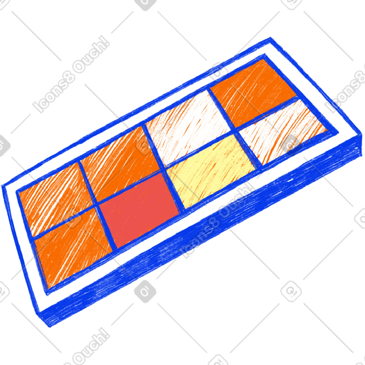 Palette with different shades of shadows illustrazione in stile Biro scarica in PNG, SVG