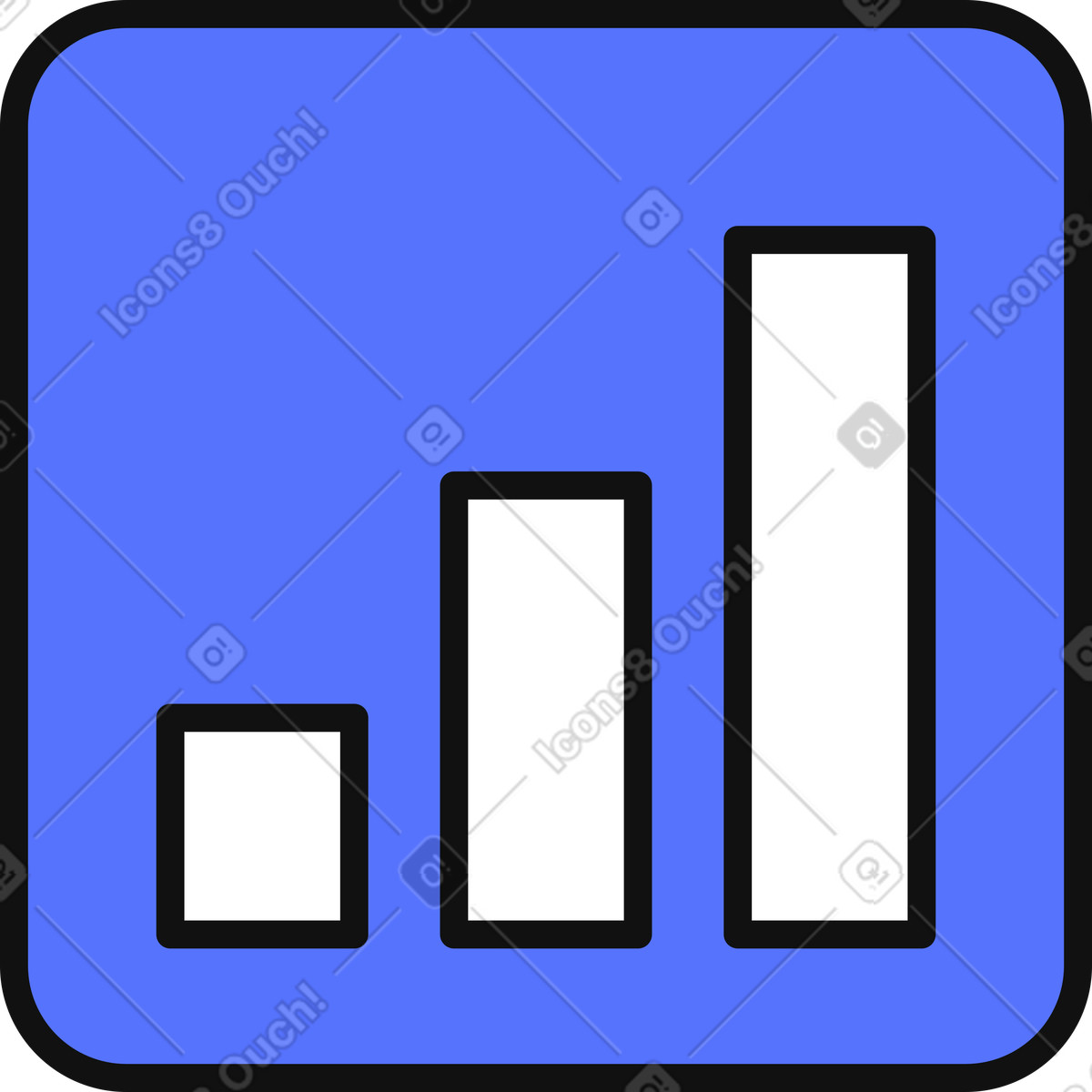 Иллюстрация Analytics bar chart icon representing business data growth and performance в стиле Main — скачать в форматах PNG, SVG