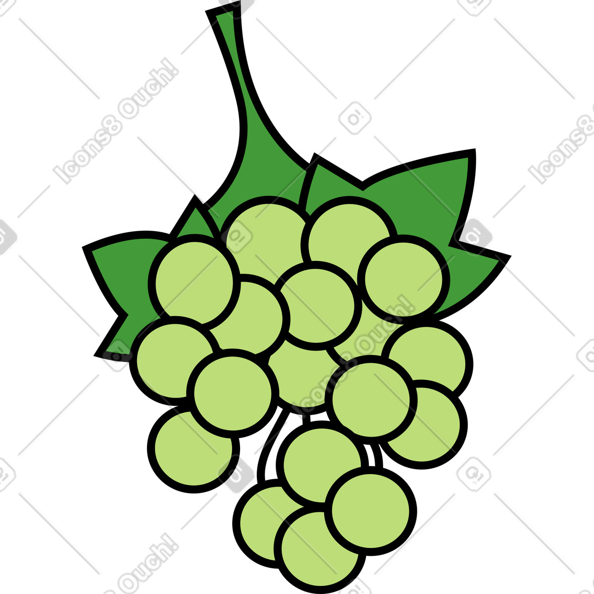 Grape illustration in Kindy style download in PNG, SVG