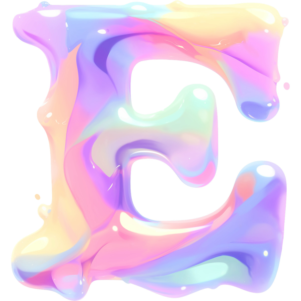 Fluid スタイルの 文字e のイラストをPNG、SVG形式でダウンロード