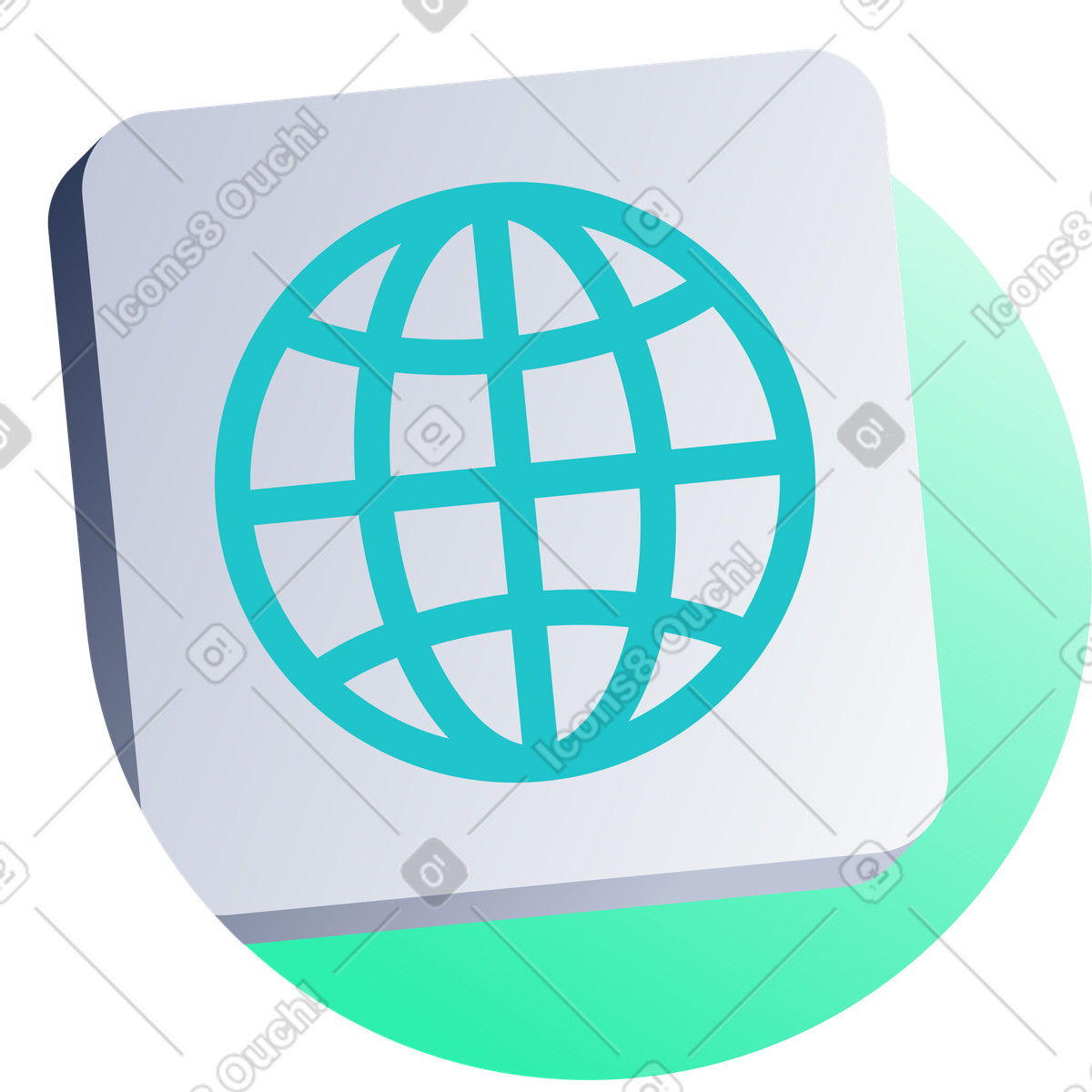 Ilustración Internet icon in circle en estilo Lucent a descargar en PNG y SVG