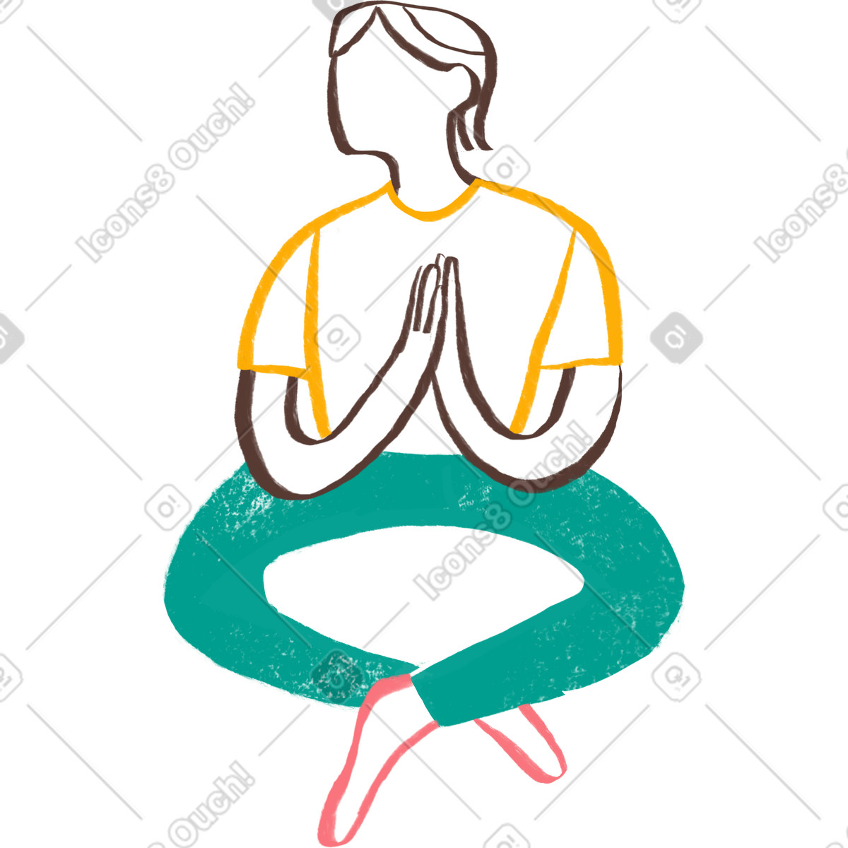 Person sitting in a yoga pose illustrazione stile Company scarica PNG, SVG