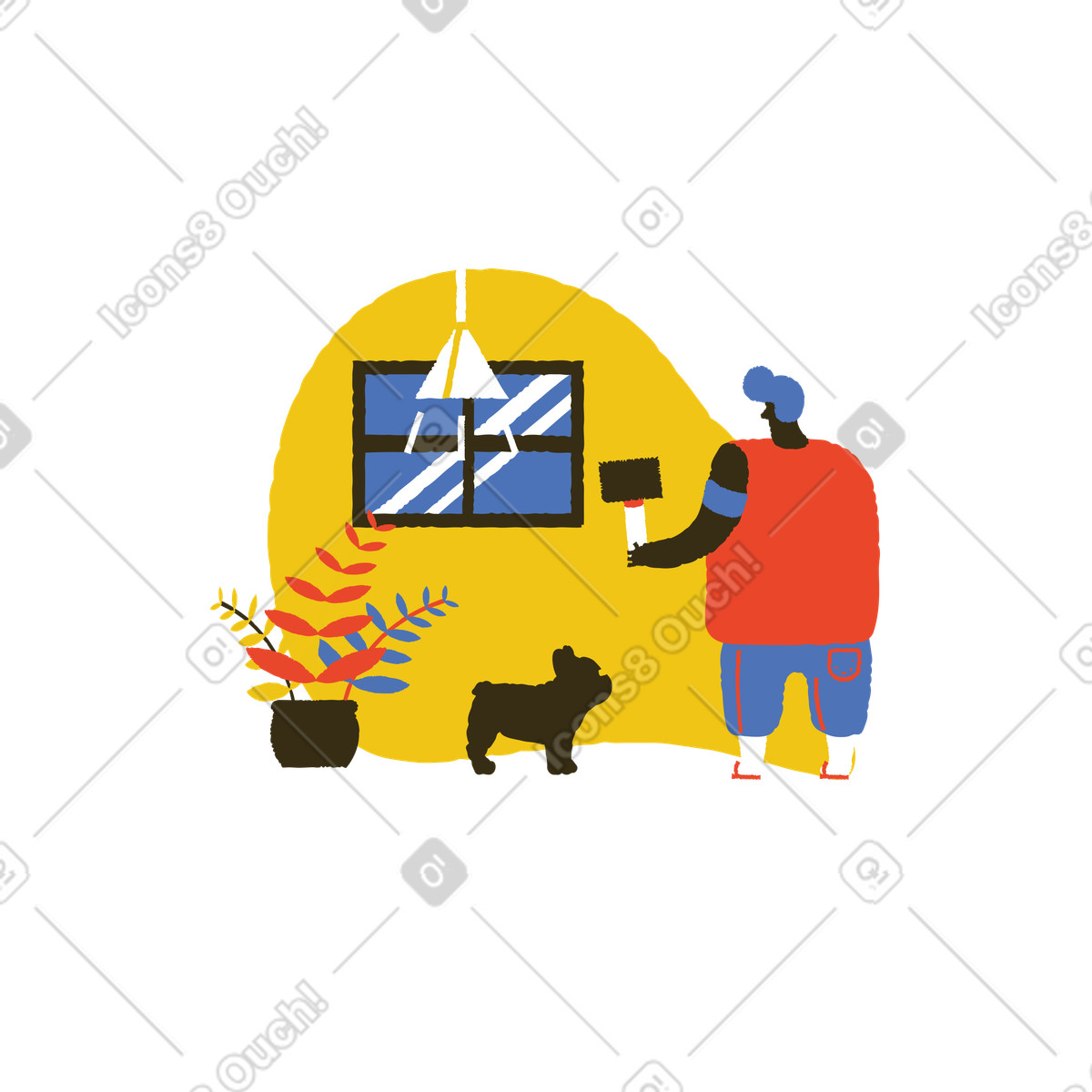 下载 Bermuda 风格的 杂工固定窗 插画，支持 PNG、SVG 格式
