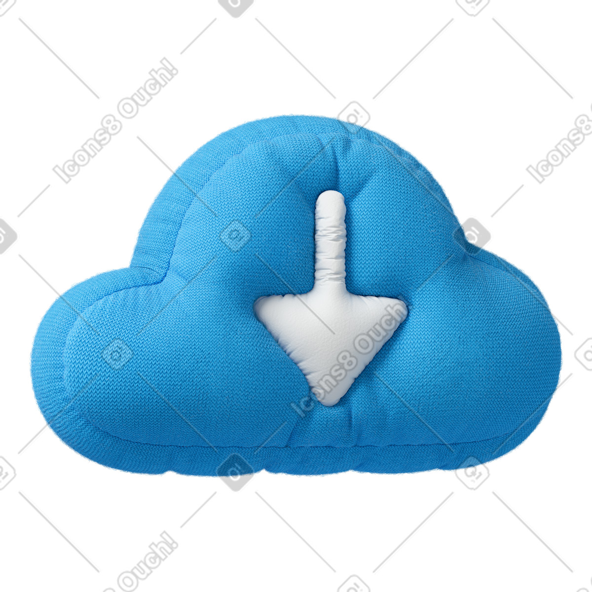 3D Plush icons スタイルの Download cloud storage のイラストをPNG、SVG形式でダウンロード