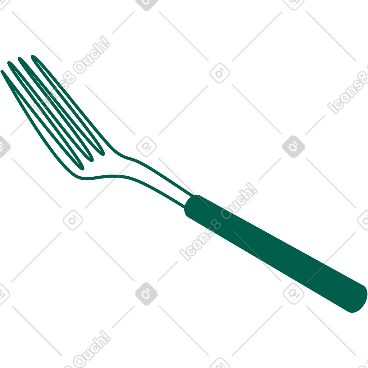 Fork illustration in Storyline style download in PNG, SVG