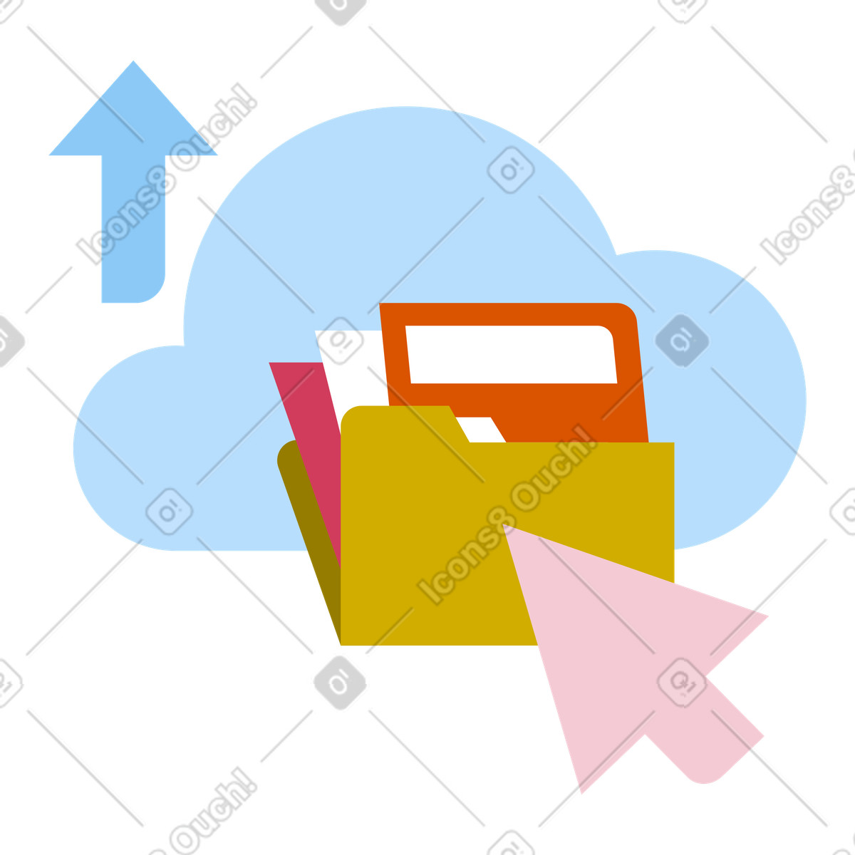 Caricamento file su cloud, trasferimento dati accesso remoto ai illustrazione in stile Vector scarica in PNG, SVG