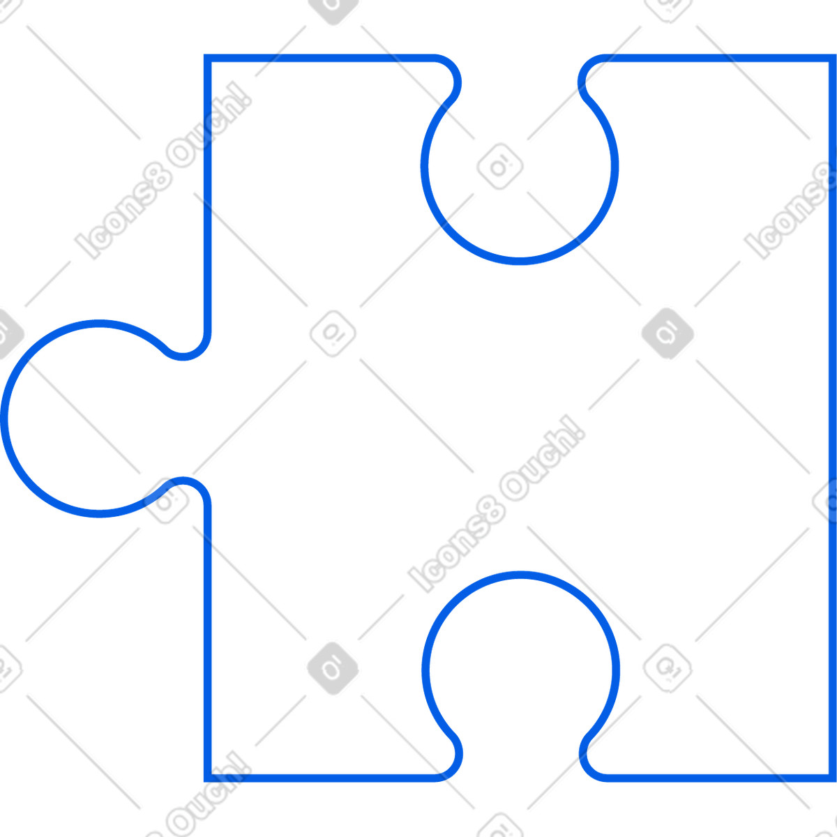 Puzzle lineare blu illustrazione in stile Print scarica in PNG, SVG