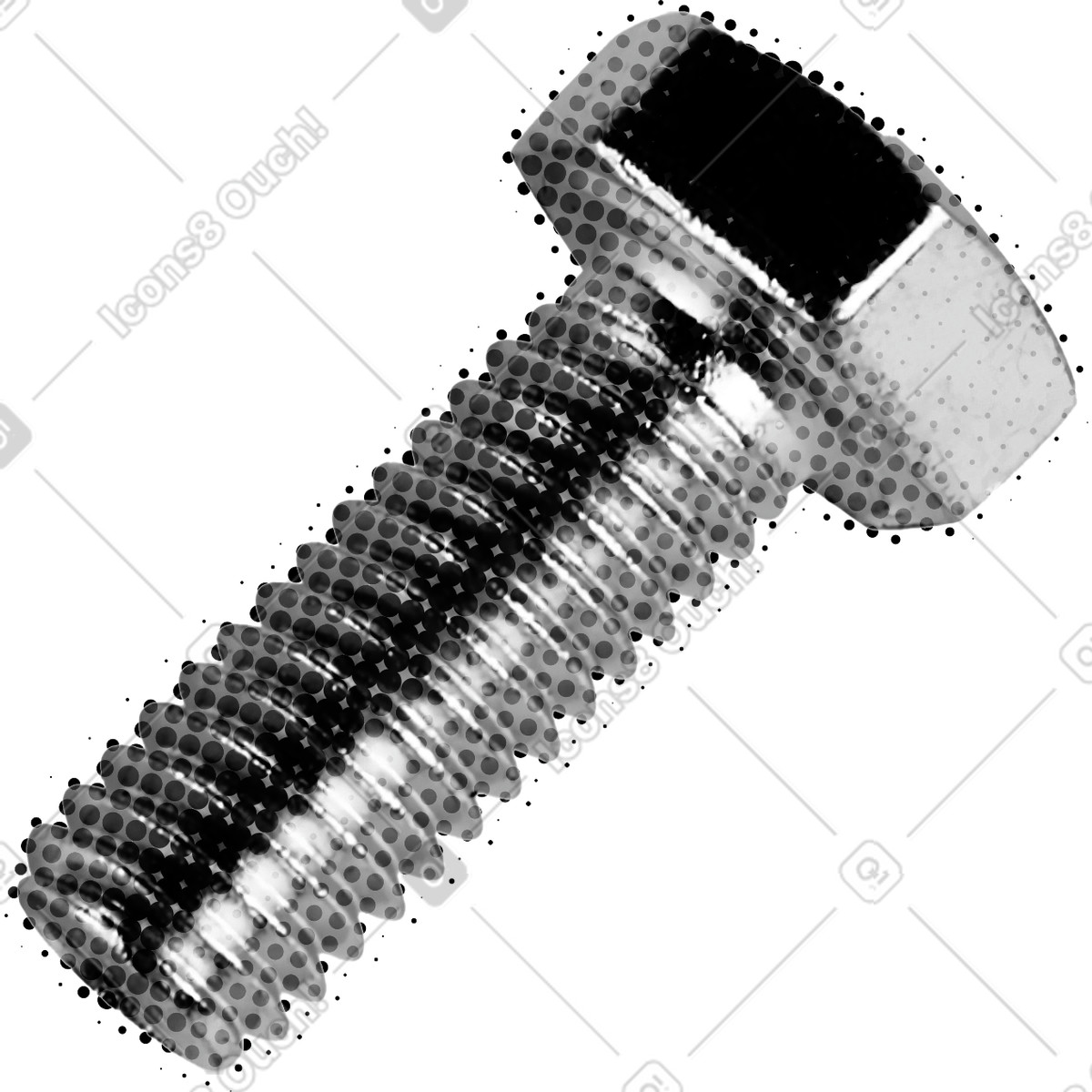 Ilustración Tornillo en estilo Print a descargar en PNG y SVG