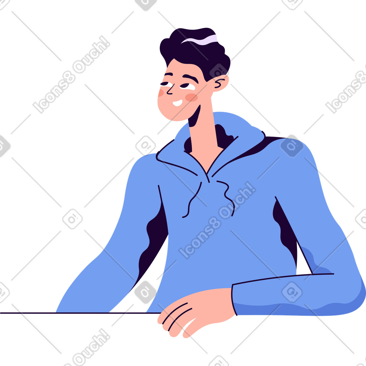 下载 Martina 风格的 男人抬头 插画，支持 PNG、SVG 格式