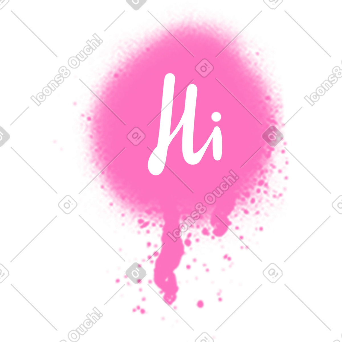 Speech bubble with hi illustration in Patchwork style download in PNG, SVG
