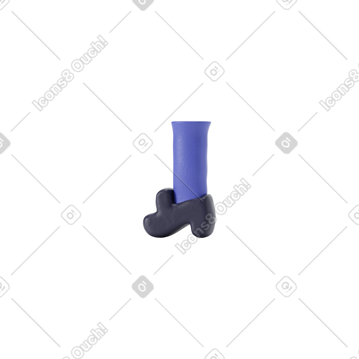 Blue leg in black shoe illustration 3D Stripy style download PNG, SVG