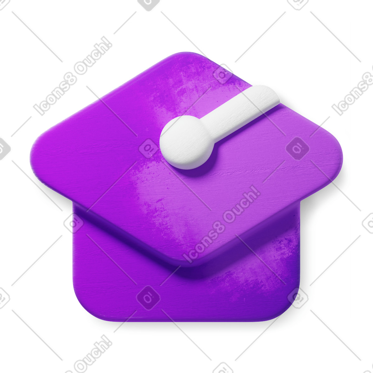 Lila abschlussmütze-Illustration im 3D Microsoft Fluent illustration-Stil als Download in PNG, SVG