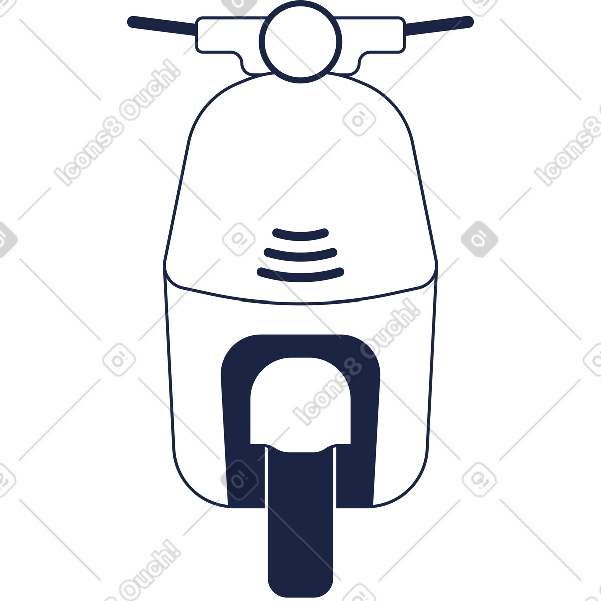Ilustração de Scooter front view em no estilo Urban Line para baixar em PNG, SVG