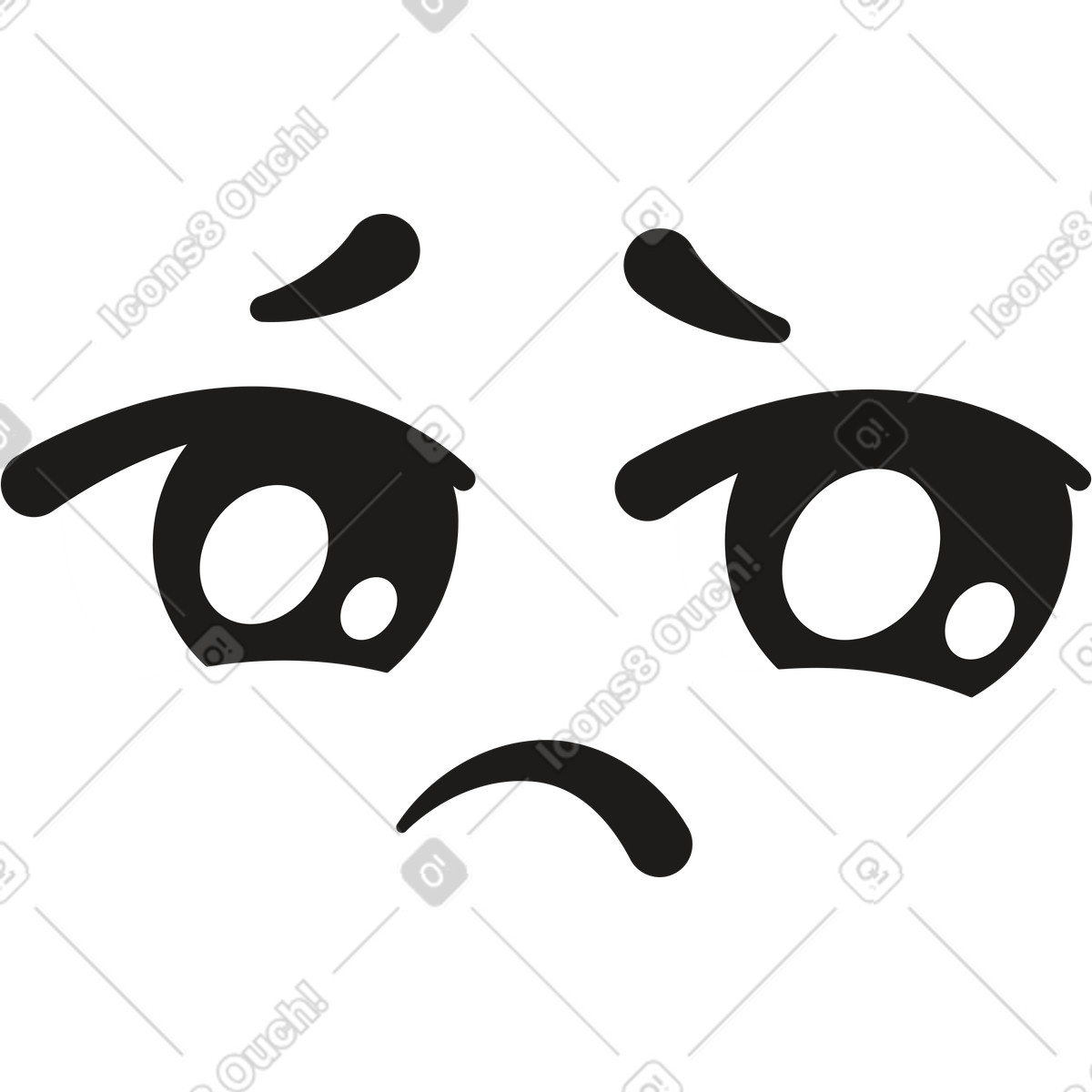 Ilustração de Emoção carrancuda em no estilo Moji para baixar em PNG, SVG