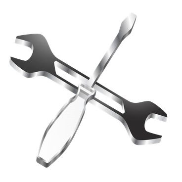 A wrench and screwdriver crossed - Token style illustration