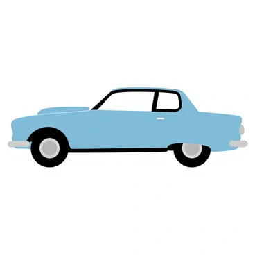 A minimalist line depiction of a classic car silhouette