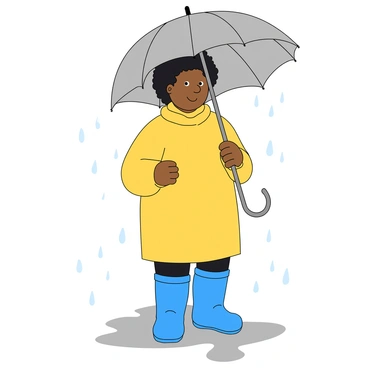 A person standing in the rain under a broken umbrella, looking bewildered.