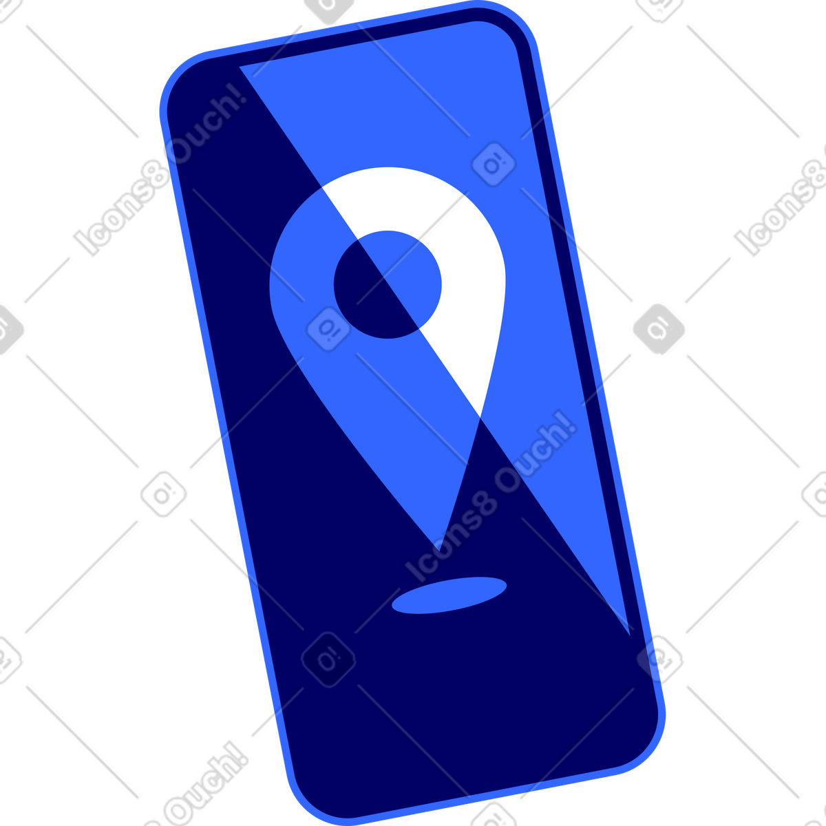 Telefon mit geolocation-symbol-Illustration im Lounge-Stil als Download in PNG, SVG