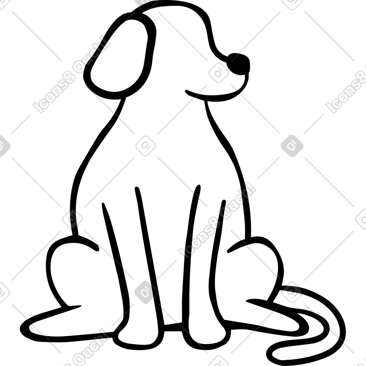 Ilustración Perro en estilo Journal a descargar en PNG y SVG