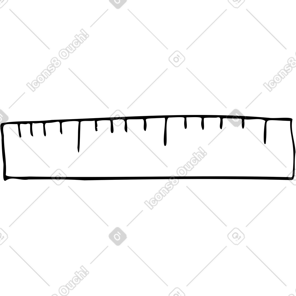 Transparent ruler clipart illustration with fine grid and numeric markers