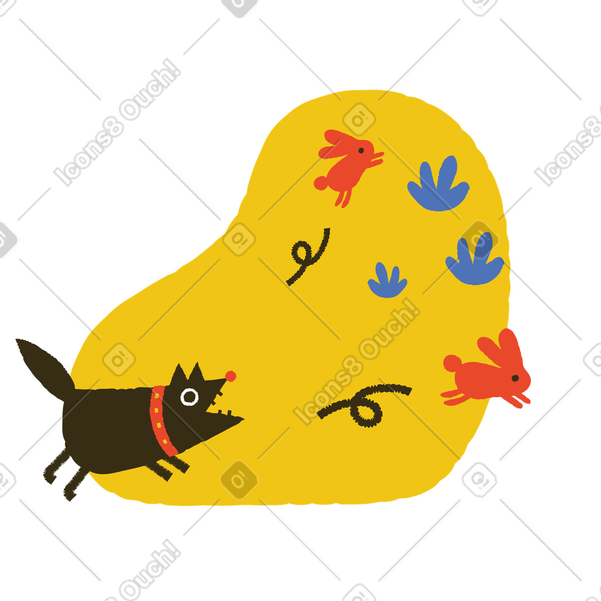 Decide what to chase illustration in Bermuda style download in PNG, SVG