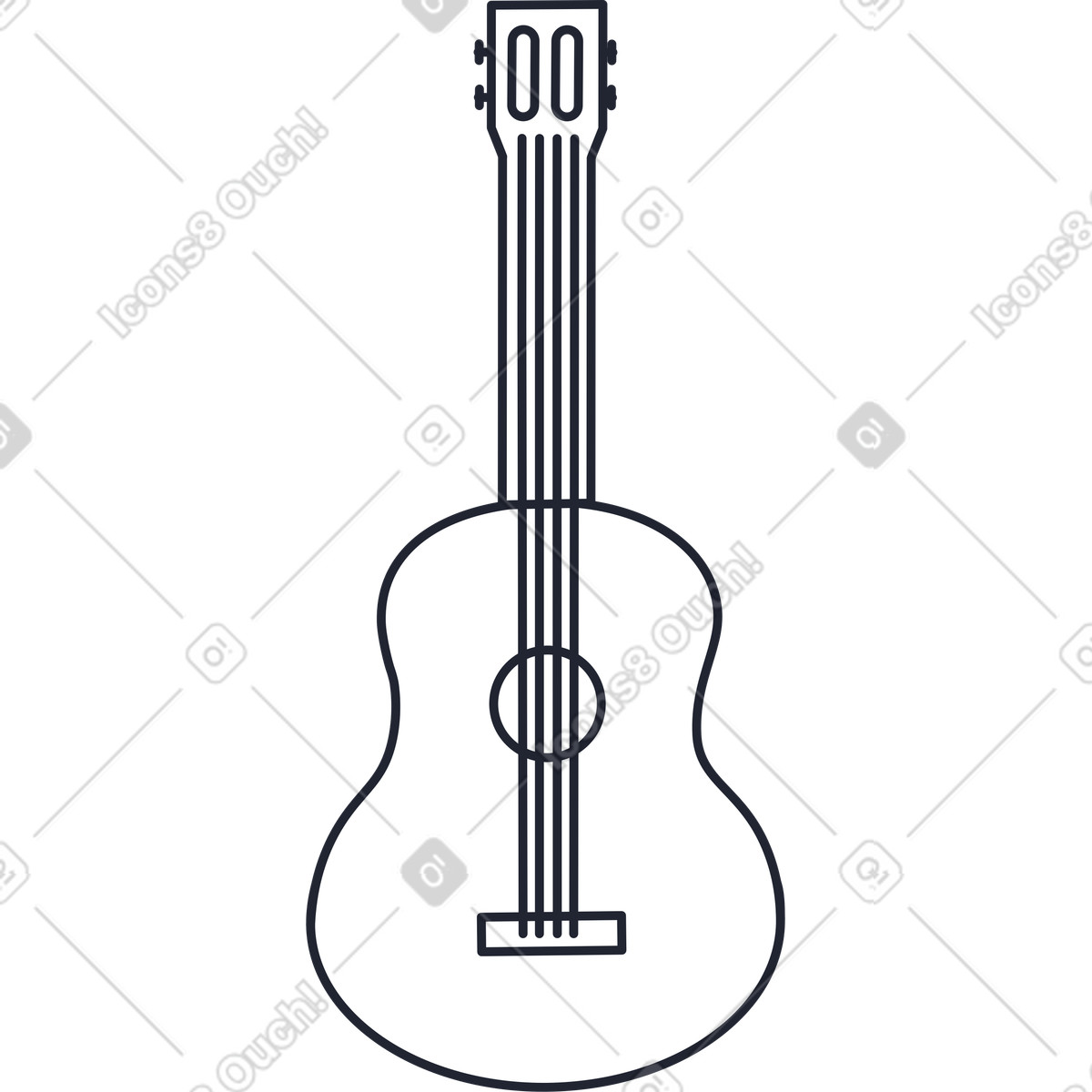 Ilustración Guitarra en estilo Pablita a descargar en PNG y SVG
