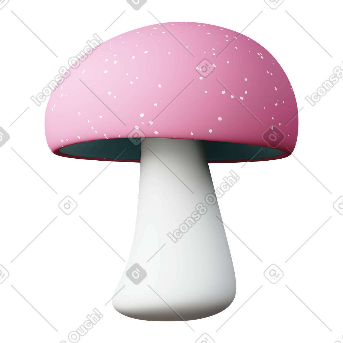 Illustration Champignon dans le style 3D Sugary à télécharger aux formats PNG, SVG