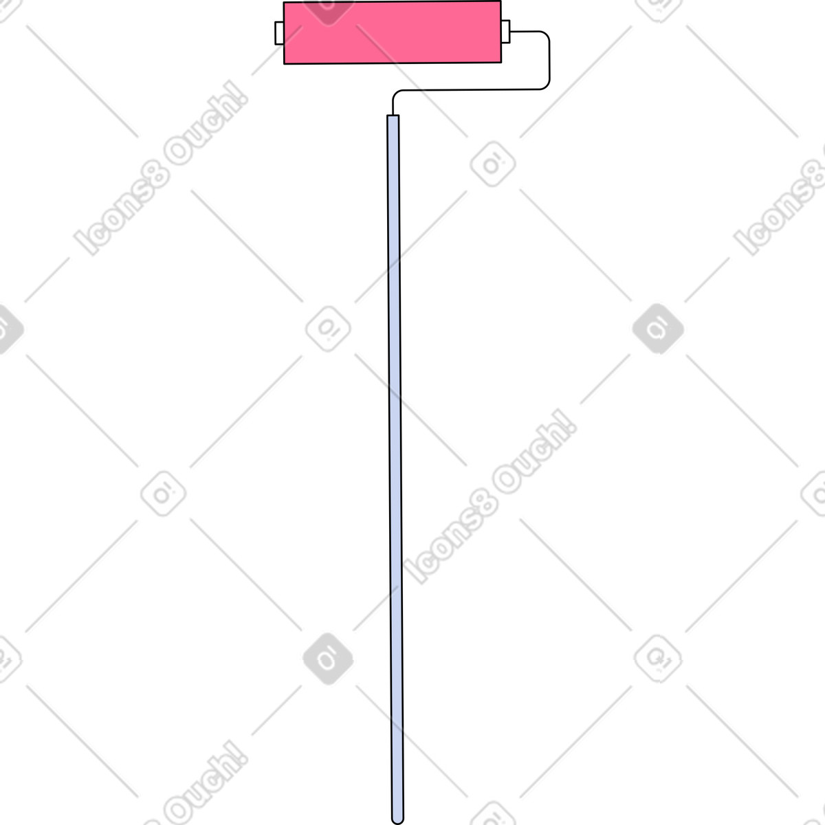 Farbrolle-Illustration im Bloom-Stil als Download in PNG, SVG