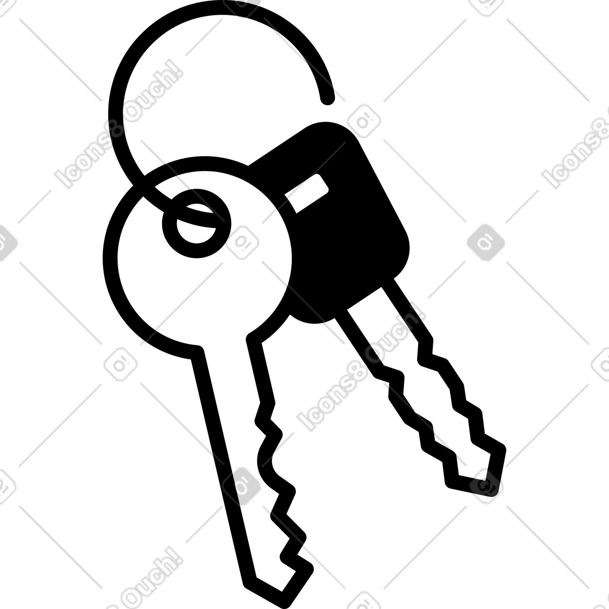 Two keys illustration in Transistor style download in PNG, SVG