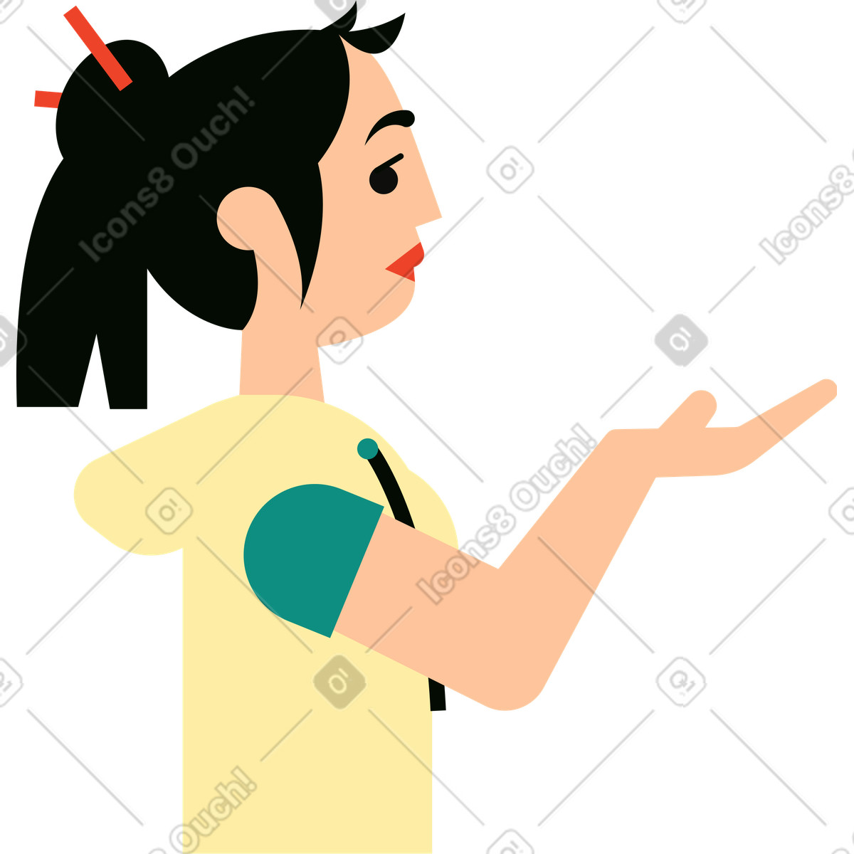 Woman illustration in Polar style download in PNG, SVG
