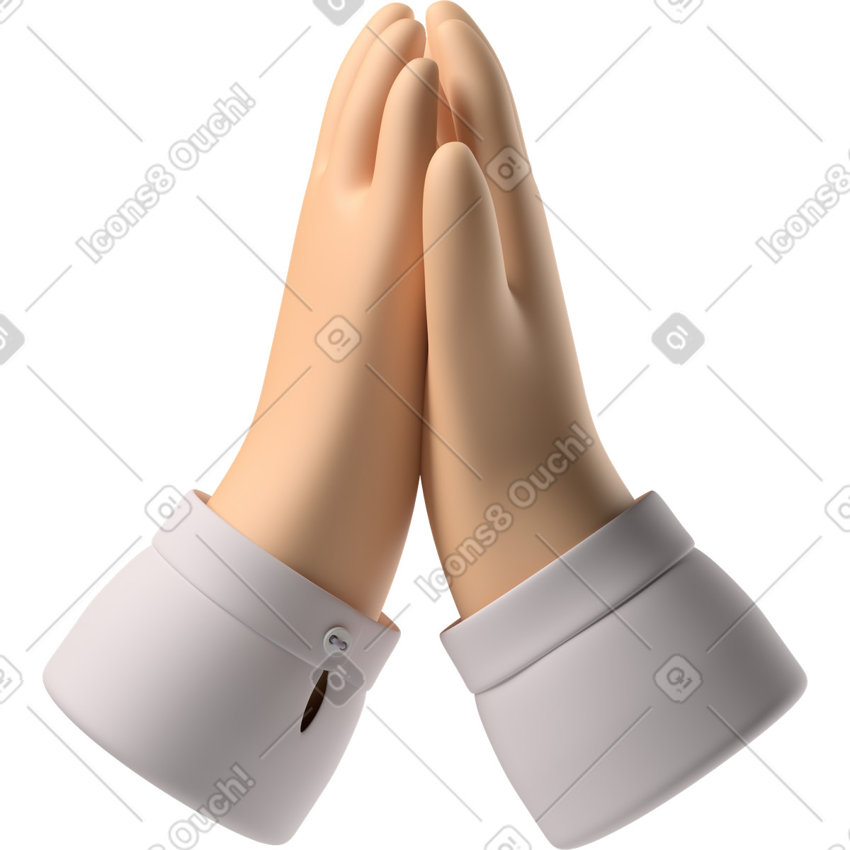Weiße hauthände geben high five-Illustration im 3D Hands Fun&Wild-Stil als Download in PNG, SVG