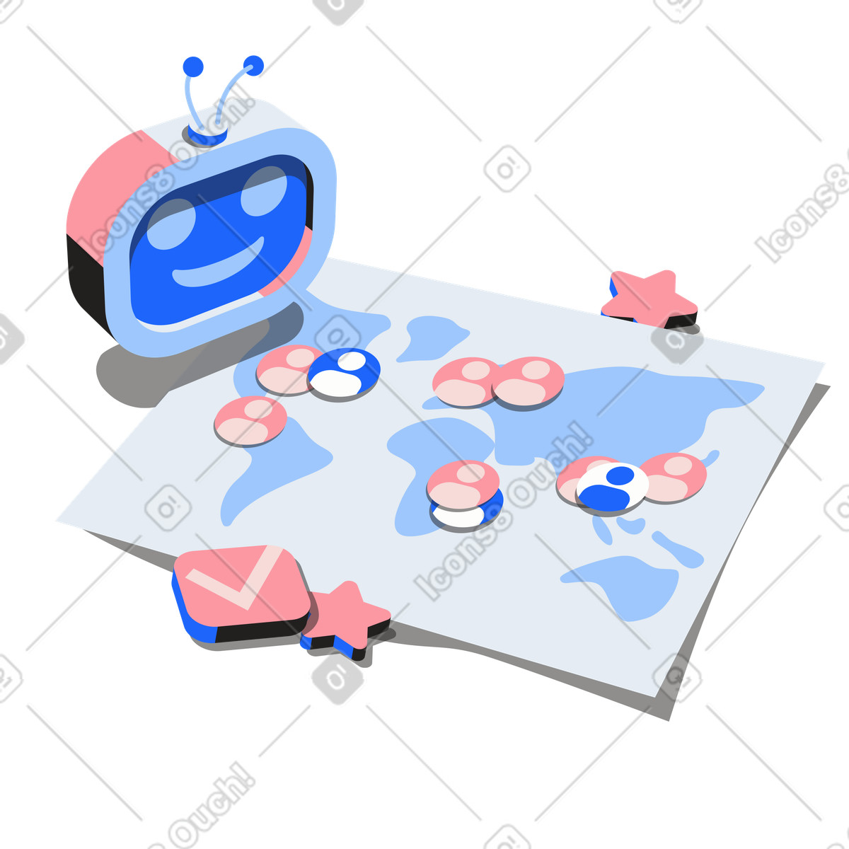 Illustration Recherche d'ia pour un candidat à emploi dans le style Editorial télécharger aux formats PNG, SVG