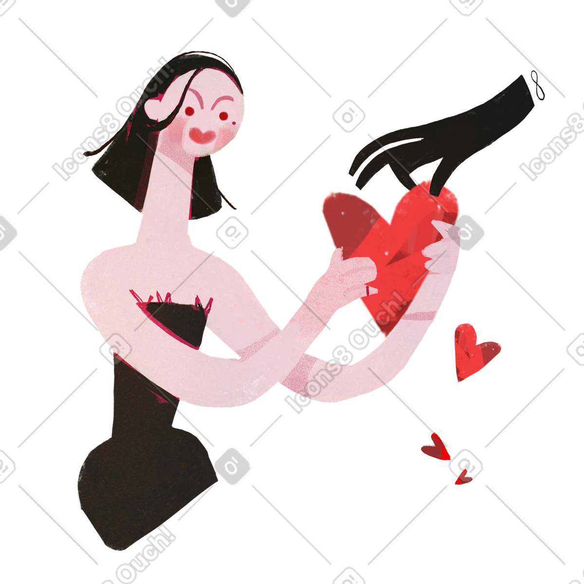 Influencer getting likes on social media, network feedback or recognition illustration in Fabulous style download in PNG, SVG