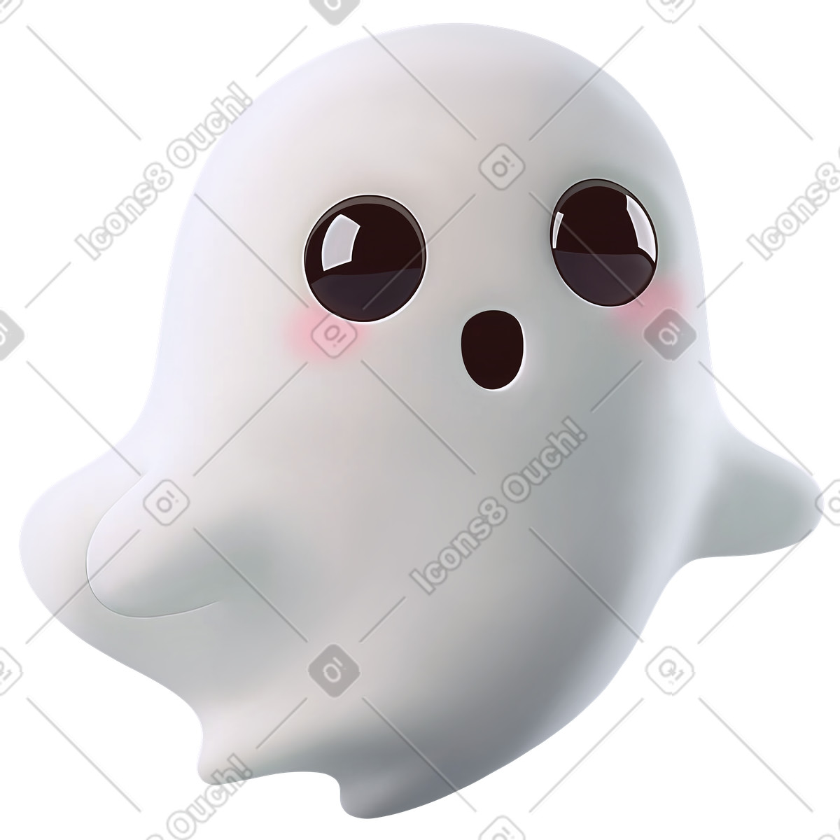 Ilustração de Fantasma assustador branco de plástico em PNG e SVG