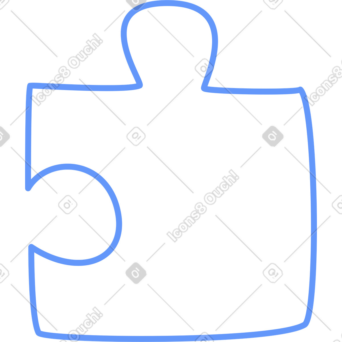 Ilustración Rompecabezas de línea azul en estilo Plain a descargar en PNG y SVG