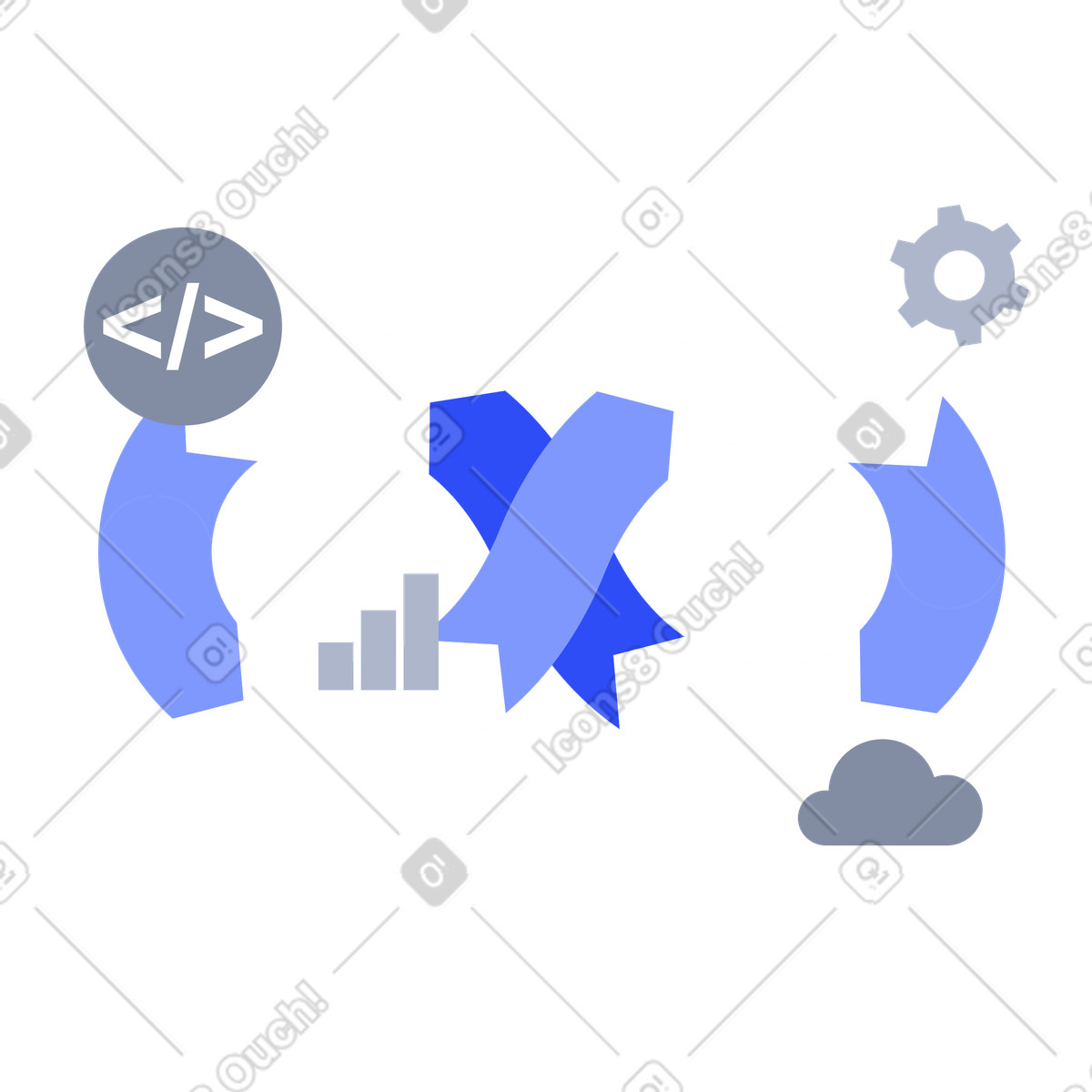 下载 System 风格的 Devops workflow loop for ongoing collaboration between development and operations 插画，支持 PNG、SVG 格式