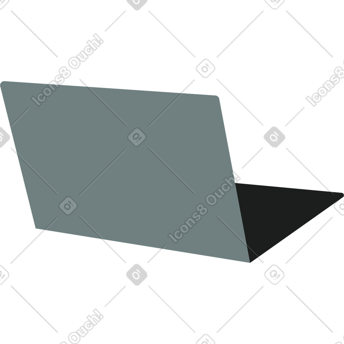 下载 Lagom 风格的 打开灰色笔记本电脑 插画，支持 PNG、SVG 格式