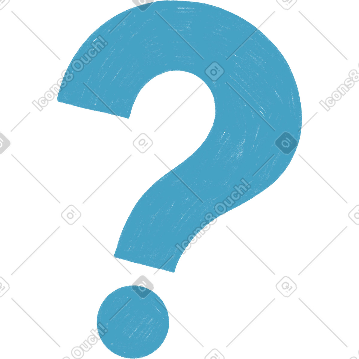 Blue question mark-Illustration im Tutti-Stil als Download in PNG, SVG