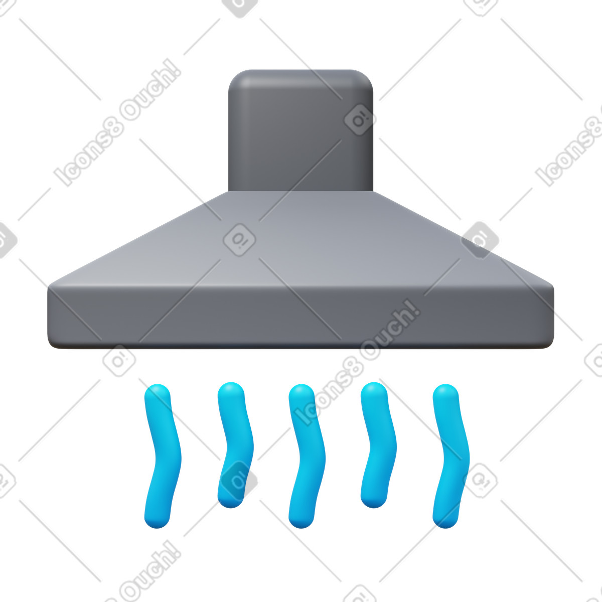 下载 3D Fluency 风格的 Cooker hood 插画，支持 PNG、SVG 格式
