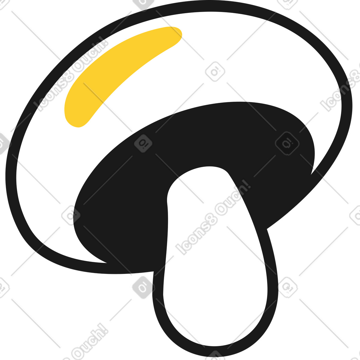 Ilustración Champiñón en estilo Taxi a descargar en PNG y SVG