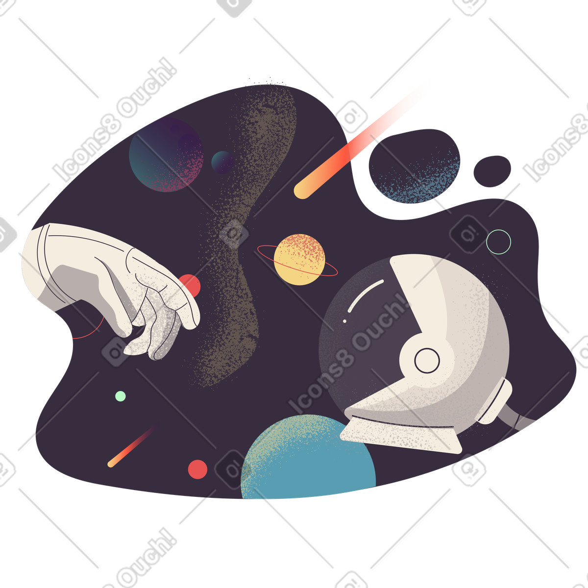Ilustración Lost signal in space, No connection concept en estilo Pale a descargar en PNG y SVG