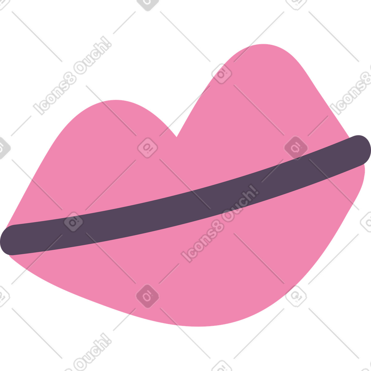 Ilustração de Lábios em no estilo Pluto para baixar em PNG, SVG