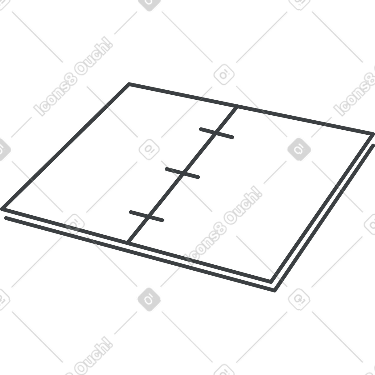 Book with a black outline illustration in Kiddo style download in PNG, SVG