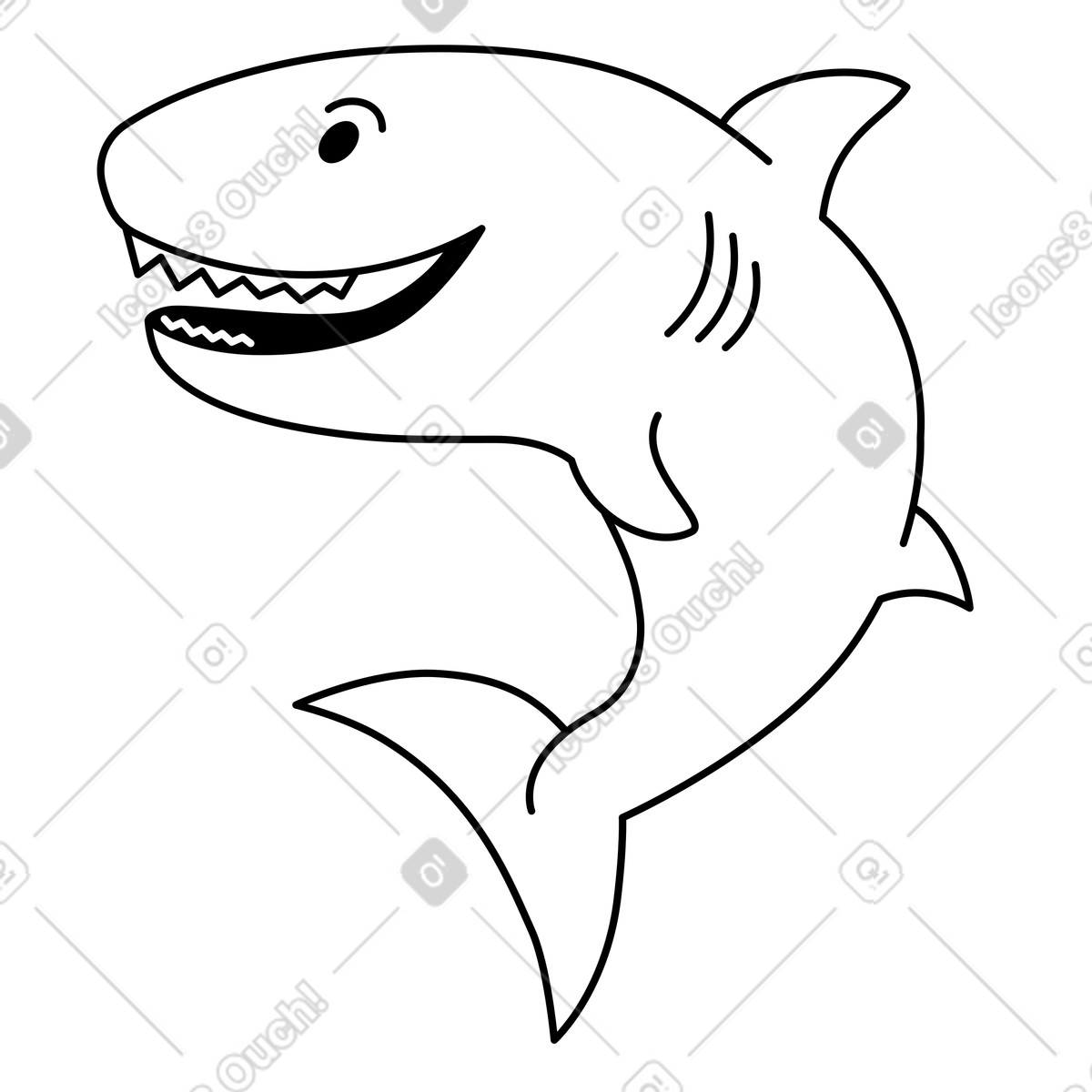 Illustration Requin dans le style Transistor à télécharger aux formats PNG, SVG