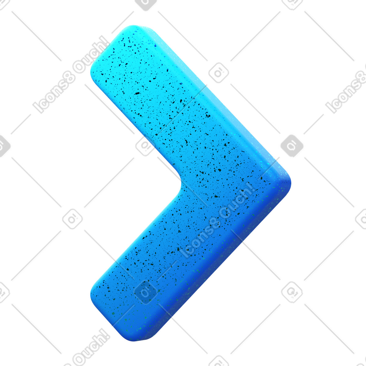 Arrow forward right illustration in 3D Fluency style download in PNG, SVG