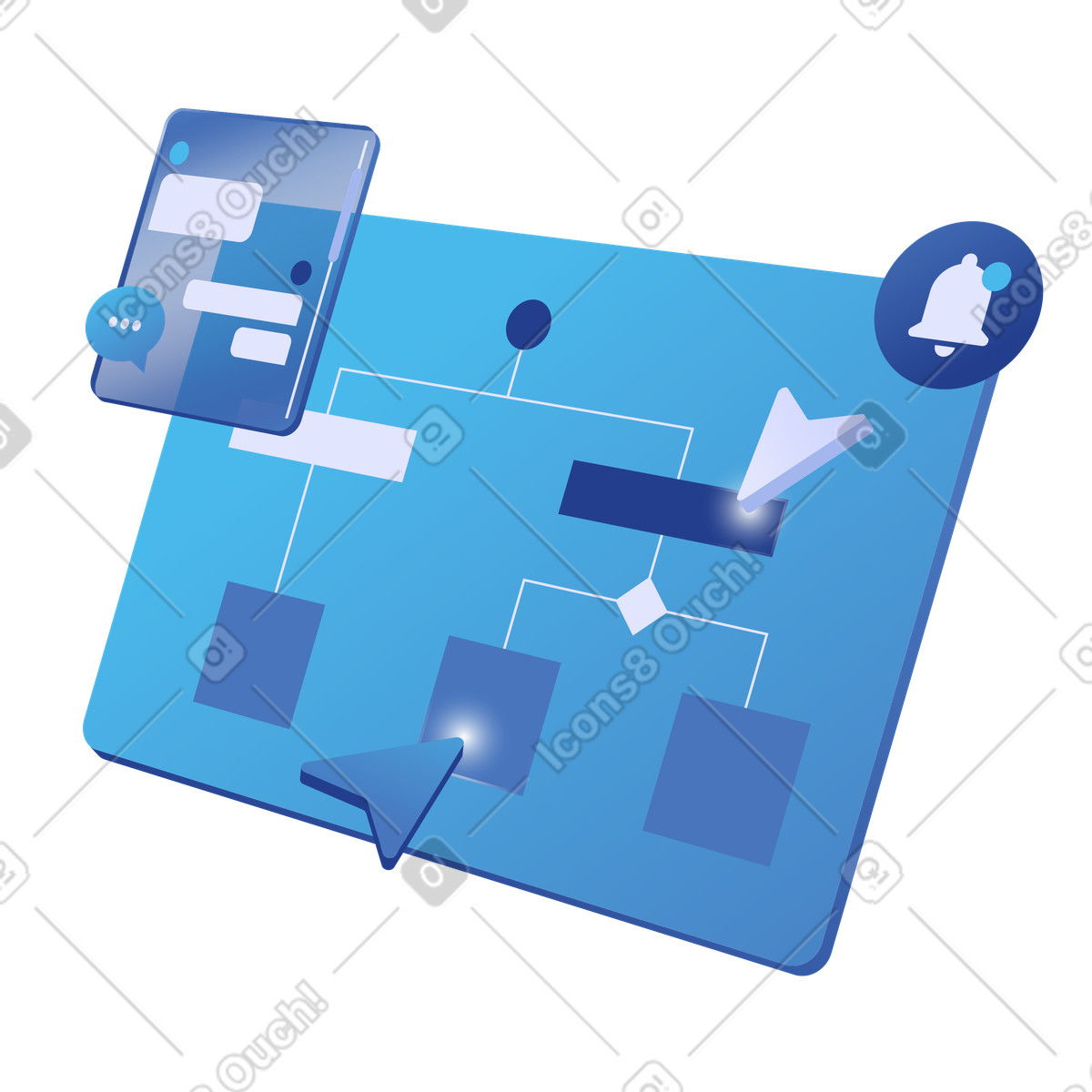 Orchestrazione del flusso di lavoro e automazione dei processi illustration in PNG, SVG