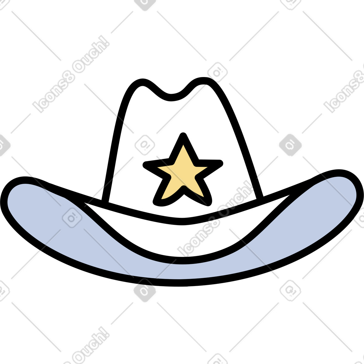 Illustration Chapeau de cowboy dans le style Notes à télécharger aux formats PNG, SVG