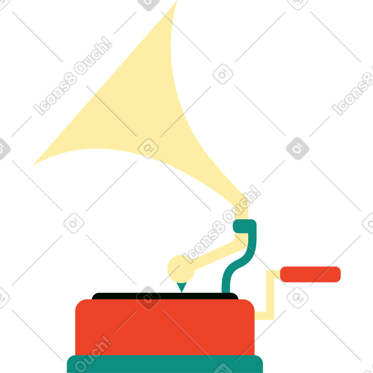 Ilustração de Gramofone em no estilo Polar para baixar em PNG, SVG