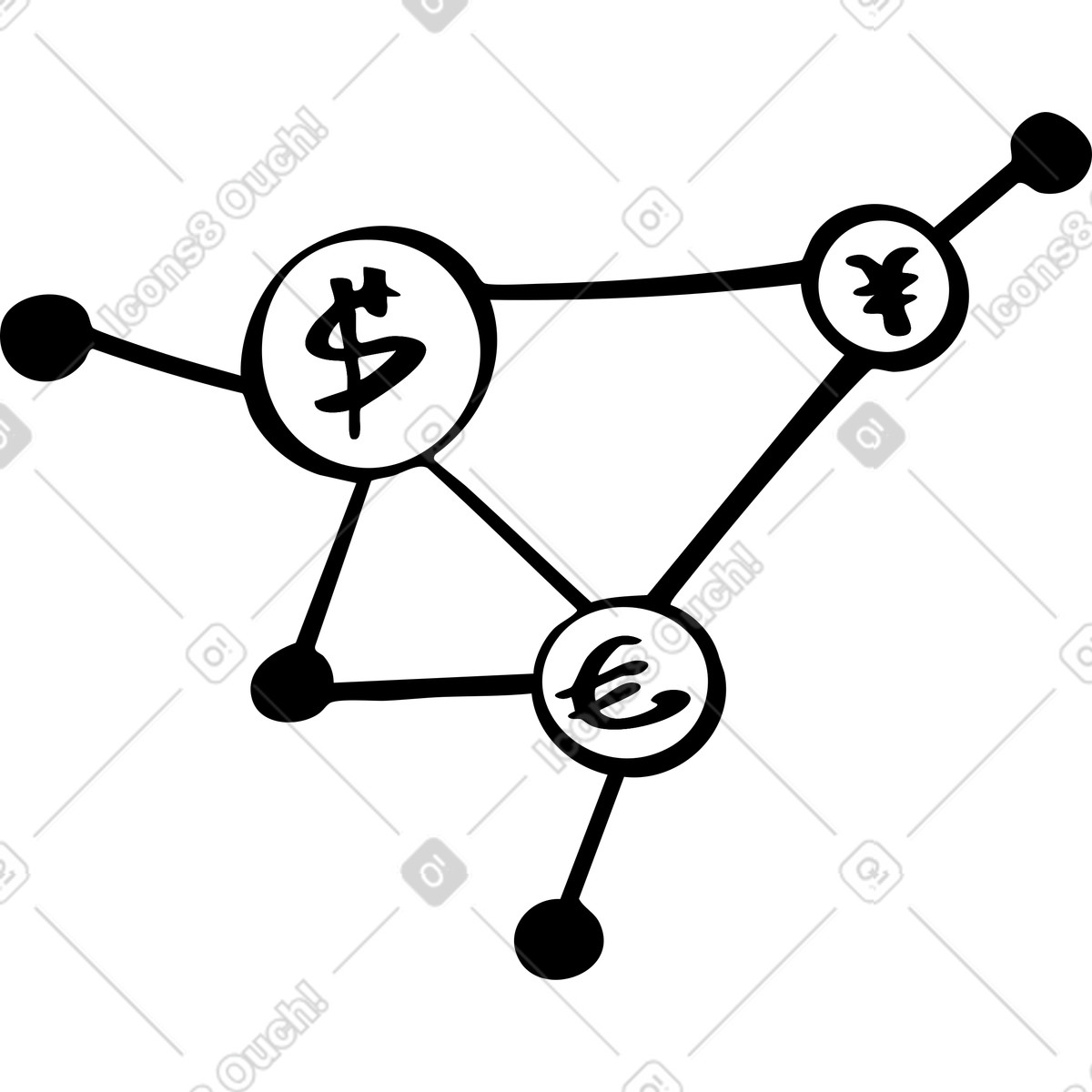 Wireframe con moneta illustrazione in stile Line scarica in PNG, SVG