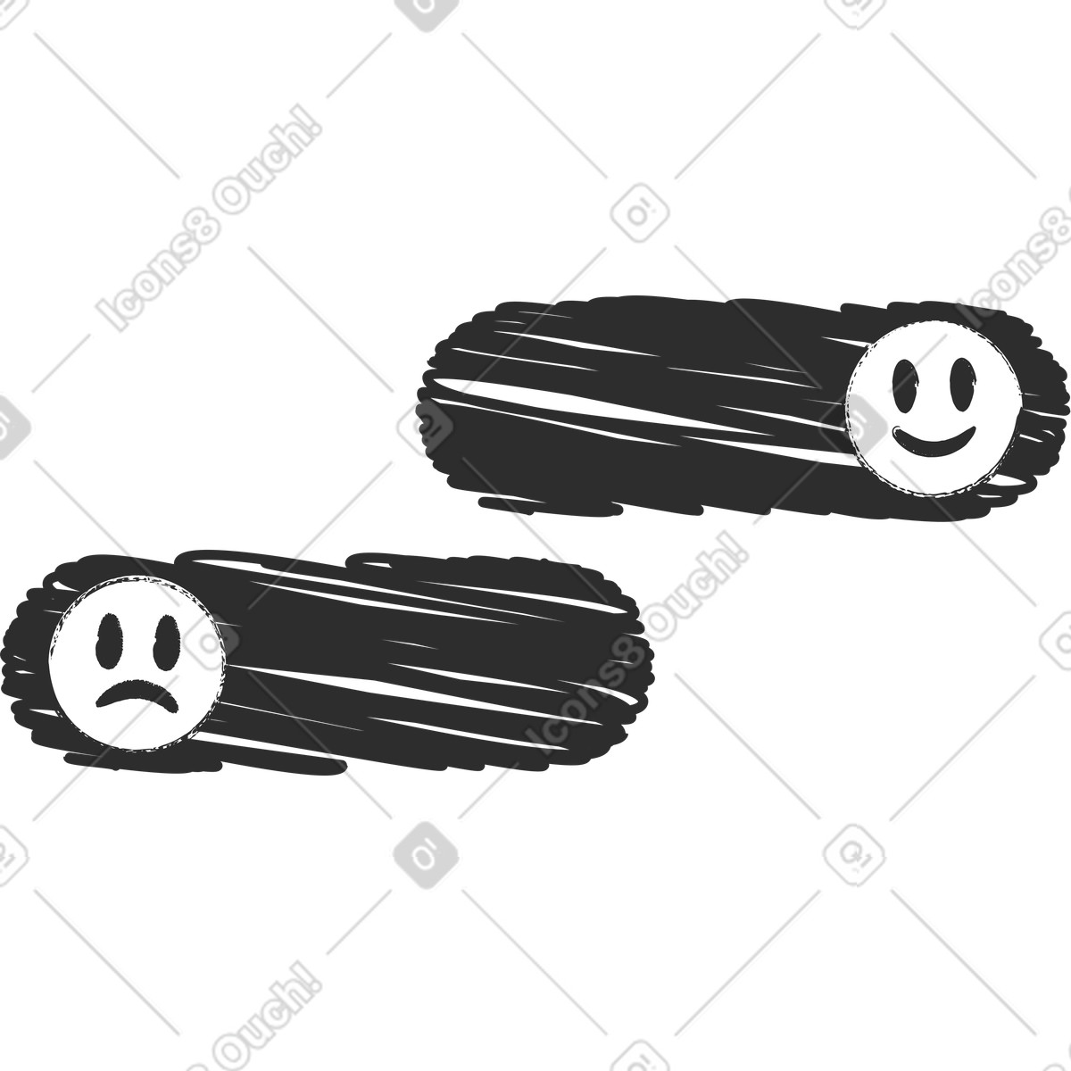 Illustration Commutateurs avec émoticônes dans le style Graphite à télécharger aux formats PNG, SVG